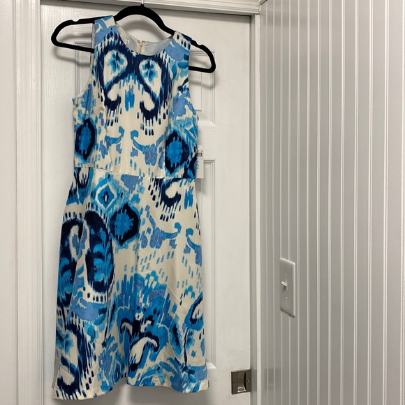 DONNA MORGAN watercolor print A-line dress - Picture 1 of 2